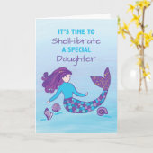 Carte Fille Anniversaire Sparklook Mermaid (Fleur jaune)