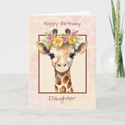 Carte Fille Anniversaire Sweet Safari Jungle Giraffe (Devant)