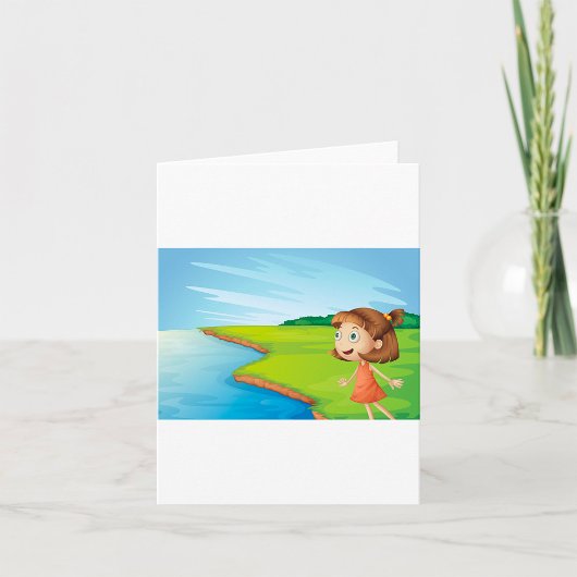 Carte Fille Au Bord De La Rivière