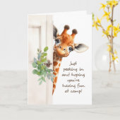 Carte Fille au camp de Penser de vous Giraffe Pékin (Fleur jaune)
