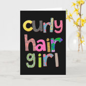 Carte Fille aux Cheveux Bouclés (Fleur jaune)