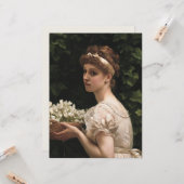 Carte Fille aux fleurs de pois (par Edward Poynter) (Devant/Arrière en situation)