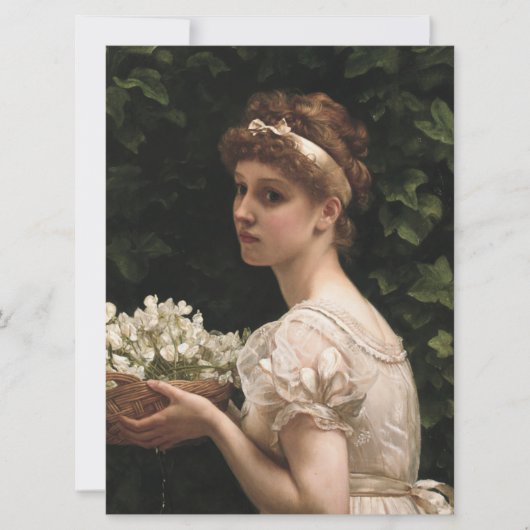 Carte Fille aux fleurs de pois (par Edward Poynter) (Devant)