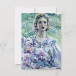Carte Fille aux fleurs violettes (par Robert Reid)