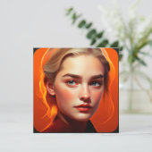 Carte Fille aux yeux bleus (Debout devant)