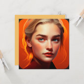 Carte Fille aux yeux bleus (Devant/Arrière en situation)