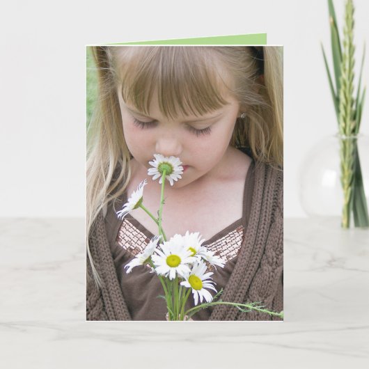 Carte Fille Avec Daisy Bouquet Card (Devant)