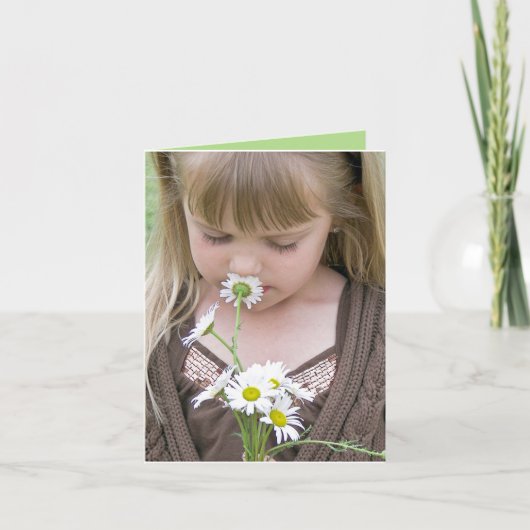 Carte Fille Avec Daisy Bouquet Card (Devant)