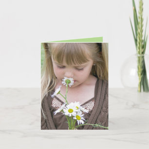 Carte Fille Avec Daisy Bouquet Card