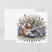 Carte Fille avec des vibes musicales (Devant / Derrière)