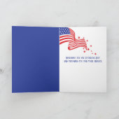 Carte Fille avec drapeau américain pour la fête des anci (Intérieur)