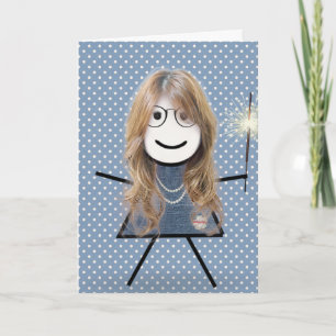 Carte Fille avec Étoile de Feu pour la Fête des Mères