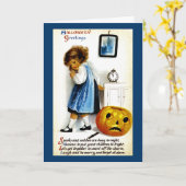 Carte Fille avec Jack o' Lantern (Fleur jaune)