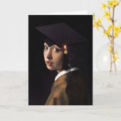 Carte Fille avec le Casquette (Fleur jaune)