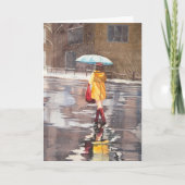 Carte Fille avec parapluie spécial (Devant)
