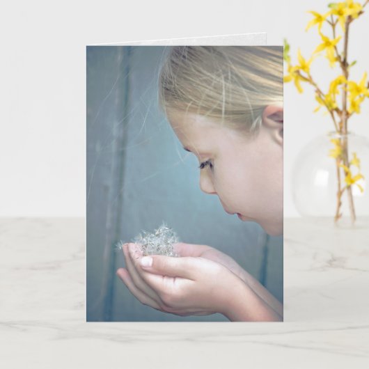 Carte Fille avec semis de Dandelion (Fleur jaune)