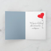 Carte Fille avec un ballon de coeur pour 7e anniversaire (Intérieur)