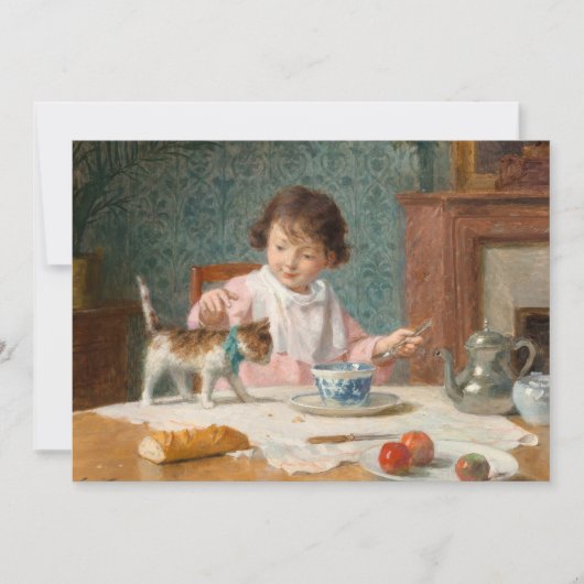 Carte Fille avec un chat | Victor Gabriel Gilbert (Devant)