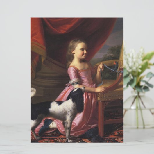 Carte Fille avec un oiseau et un chien (John Singleton C (Debout devant)