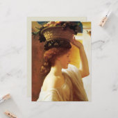 Carte Fille avec un panier de fruits (par Frederic Leigh (Devant/Arrière en situation)