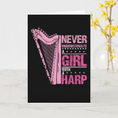 Carte Fille Avec Une Harpe (Fleur jaune)