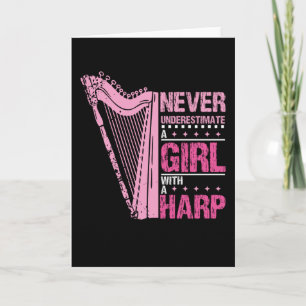 Carte Fille Avec Une Harpe