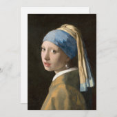 Carte Fille avec une oreille perle | Johannes Vermeer (Devant / Derrière)