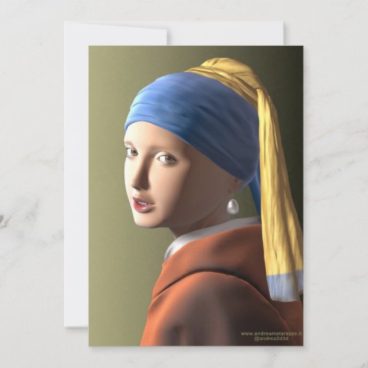 Carte Fille avec une perle (Devant)