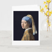 Carte Fille avec une perle à oreille - Johannes Vermeer (Fleur jaune)