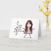 Carte Fille Bâton avec Cheveux pour Maman (Fleur jaune)