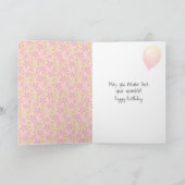 Carte Fille bâton d'anniversaire avec du vin rouge  (Intérieur)