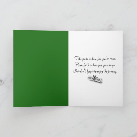 Carte Fille bâton diplômée avec cheveux et diplôme (Intérieur)