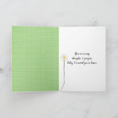 Carte Fille Bâton Pensée avec Daisies  (Intérieur)