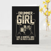Carte Fille batteur | Drums Drummer Cadeau (Fleur jaune)