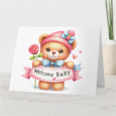 Carte fille bébé de bienvenue (Devant)