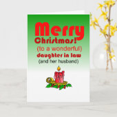 Carte fille belle et drôle Noël (Fleur jaune)