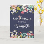 Carte Fille Bénédiction de Pâques de Christ ressuscité F (Fleur jaune)