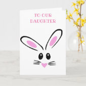 CARTE ***FILLE*** BUNNY DIT "HEUREUX PÂQUES" (Fleur jaune)