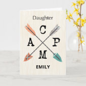 Carte Fille Camp Personnaliser Nom Flèches (Fleur jaune)