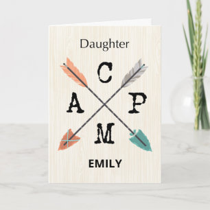 Carte Fille Camp Personnaliser Nom Flèches