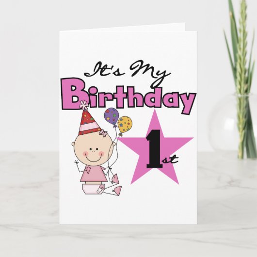 Carte Fille C'est mes t-shirts et cadeaux d'anniversaire (Devant)