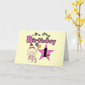 Carte Fille C'est mes t-shirts et cadeaux d'anniversaire (Fleur jaune)