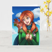 Carte Fille chanceuse (Fleur jaune)