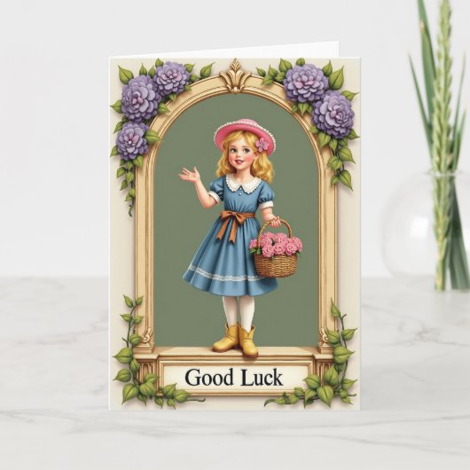 Carte Fille Chanceuse Arches de Roses (Devant)