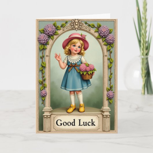 Carte Fille Chanceuse qui Agite (Devant)