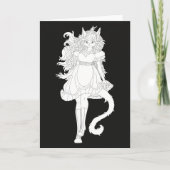 Carte Fille Chat (Devant)