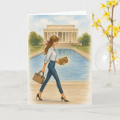 Carte Fille Chic à Washington, DC (Fleur jaune)