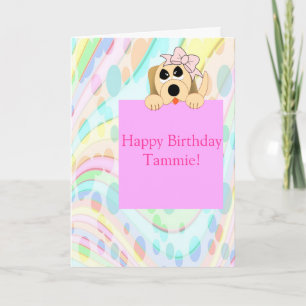 Carte Fille Chien 1er anniversaire