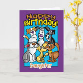 Carte Fille, Chiens de fête d'anniversaire, Beaucoup de  (Fleur jaune)