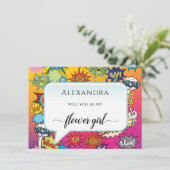 Carte Fille Comic Pop Art Extraordinaire Flower (Debout devant)